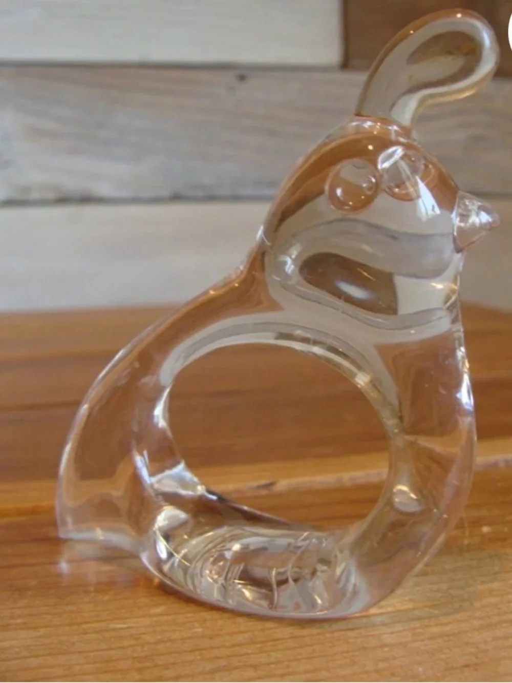 Partridge Quail Napkin Rings By Bijan in Clear Lucite Set of 8 Vintage 70s